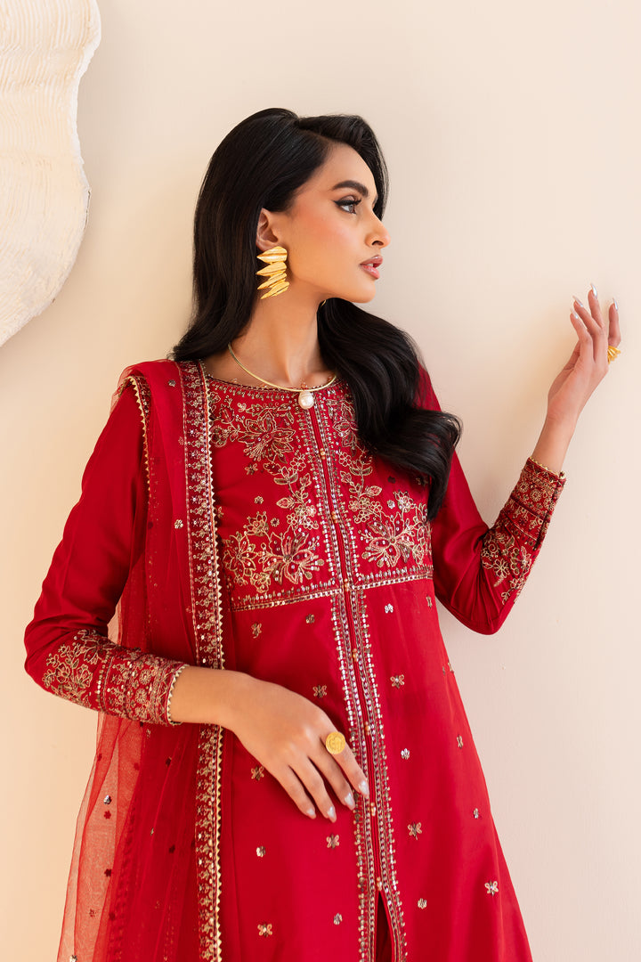 Makhmal 3Pc - Embroidered Sharara Pret