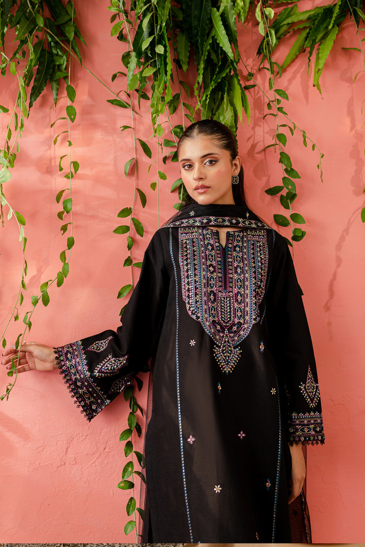 Noelle 3Pc - Embroidered Khaddar Dress - BATIK