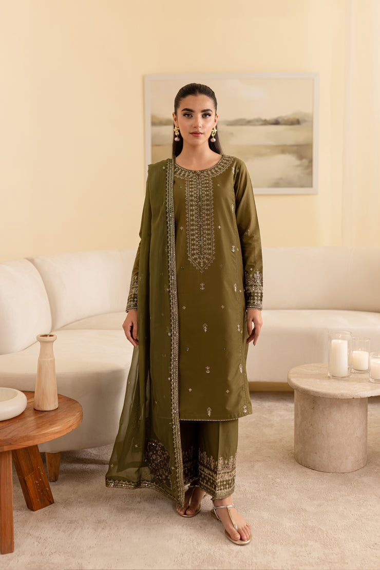 Zemira 3Pc - Embroidered Lawn Dress - BATIK