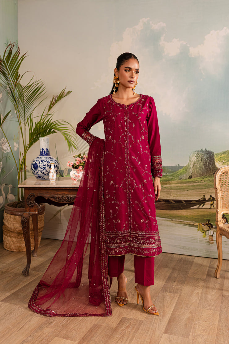 Breya 3Pc - Embroidered Lawn Dress - BATIK