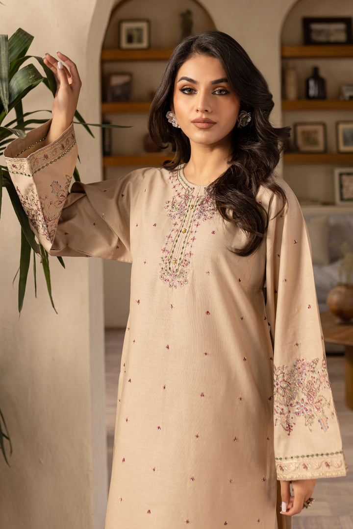 Elia 2Pc - Embroidered Khaddar Dress - BATIK