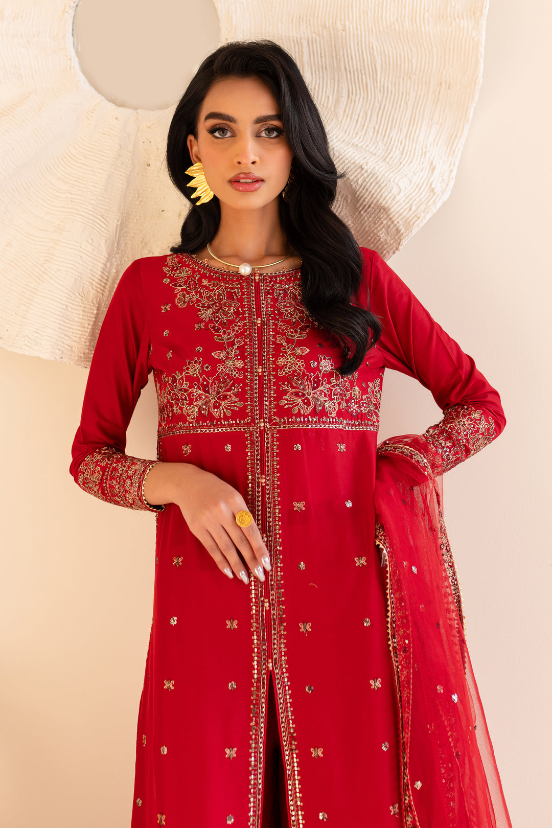 Makhmal 3Pc - Embroidered Sharara Pret