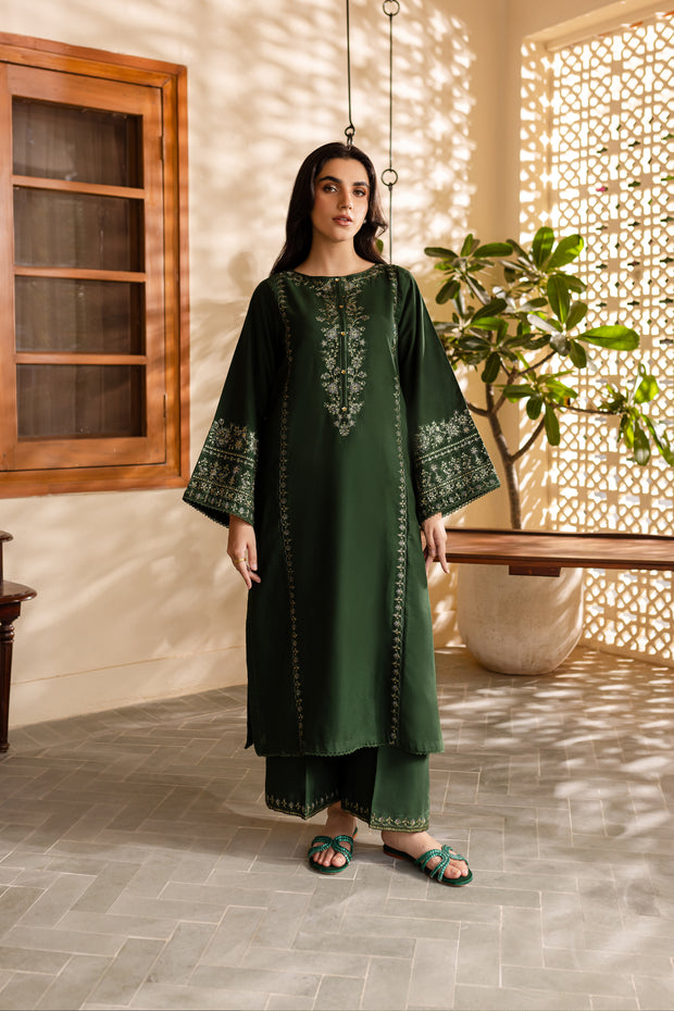 Alicent 2Pc - Embroidered Khaddar Dress - BATIK