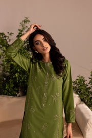 Zoel Green 2Pc - Embroidered Lawn Dress - BATIK