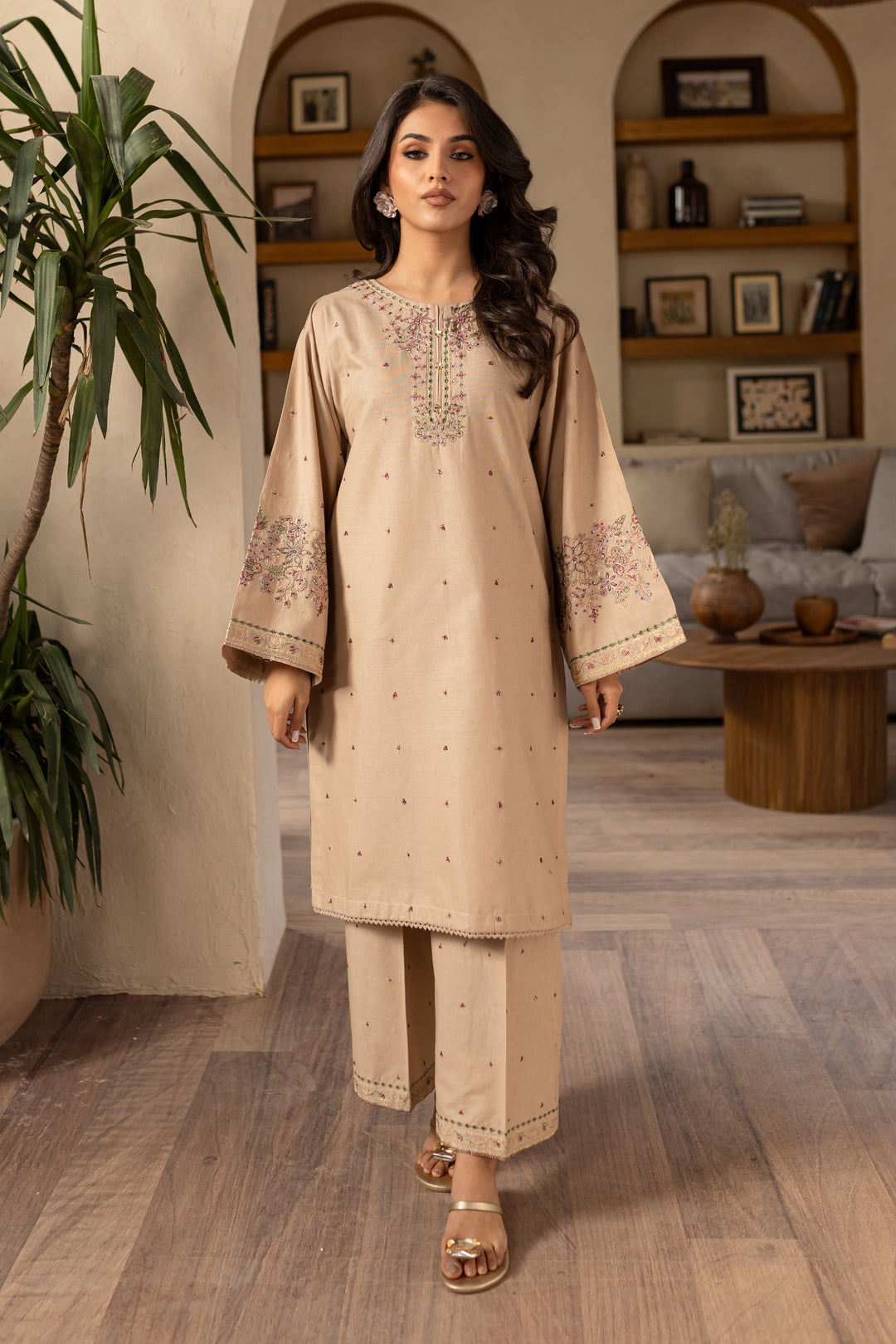 Elia 2Pc - Embroidered Khaddar Dress - BATIK