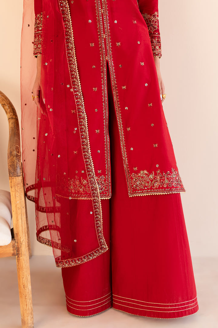 Makhmal 3Pc - Embroidered Sharara Pret