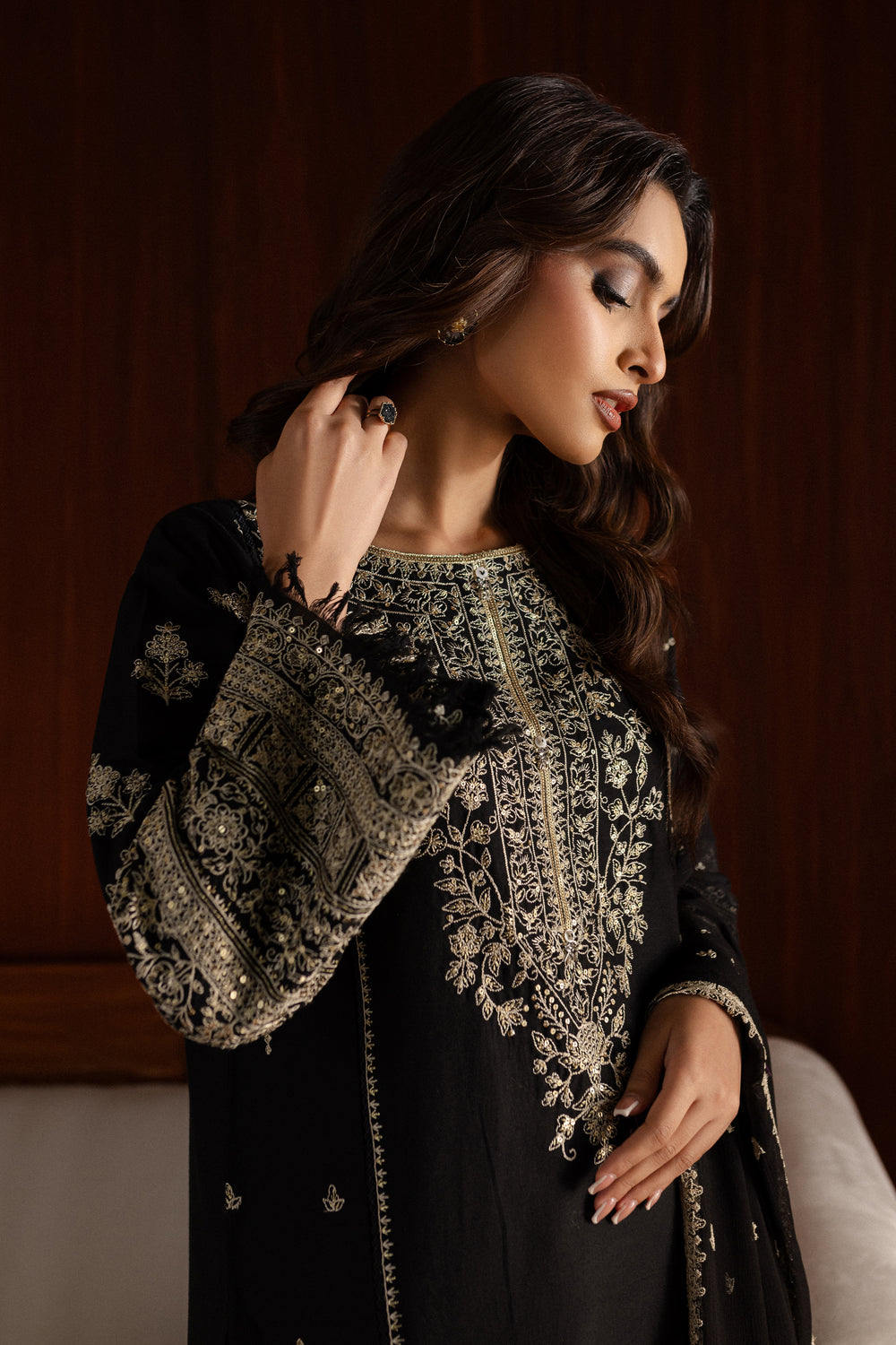 Atish 3Pc - Embroidered Khaddar Dress - BATIK