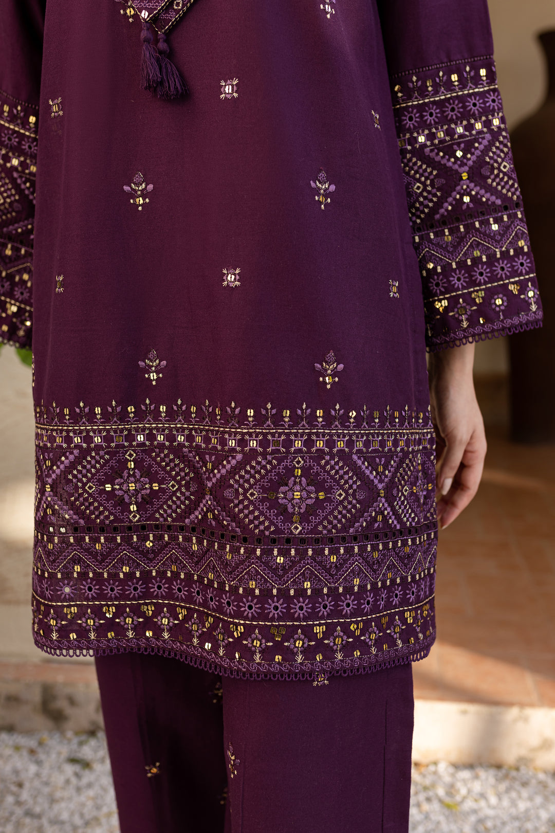 Cruz 2Pc - Embroidered Khaddar Dress - BATIK