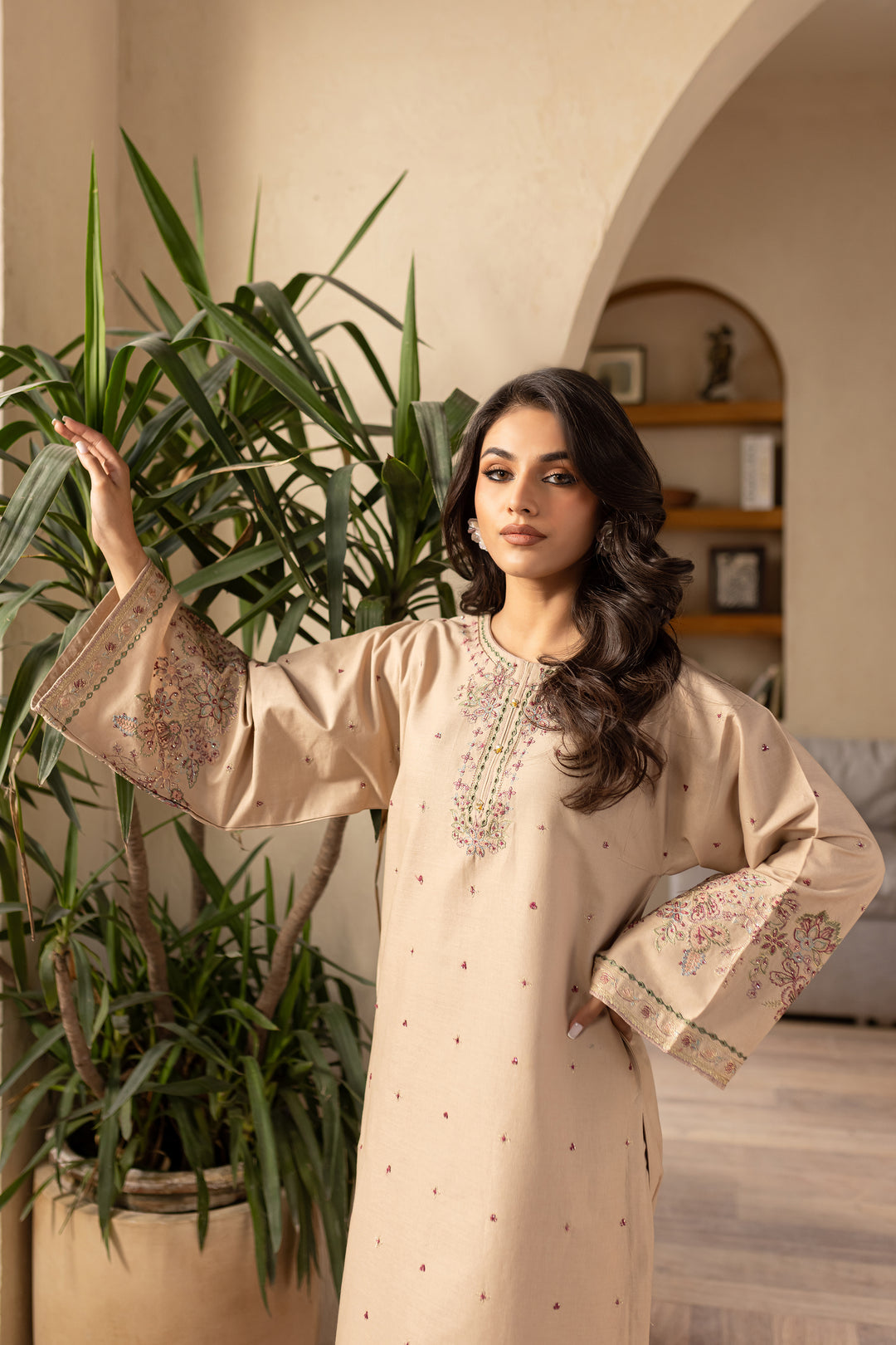 Elia 2Pc - Embroidered Khaddar Dress - BATIK