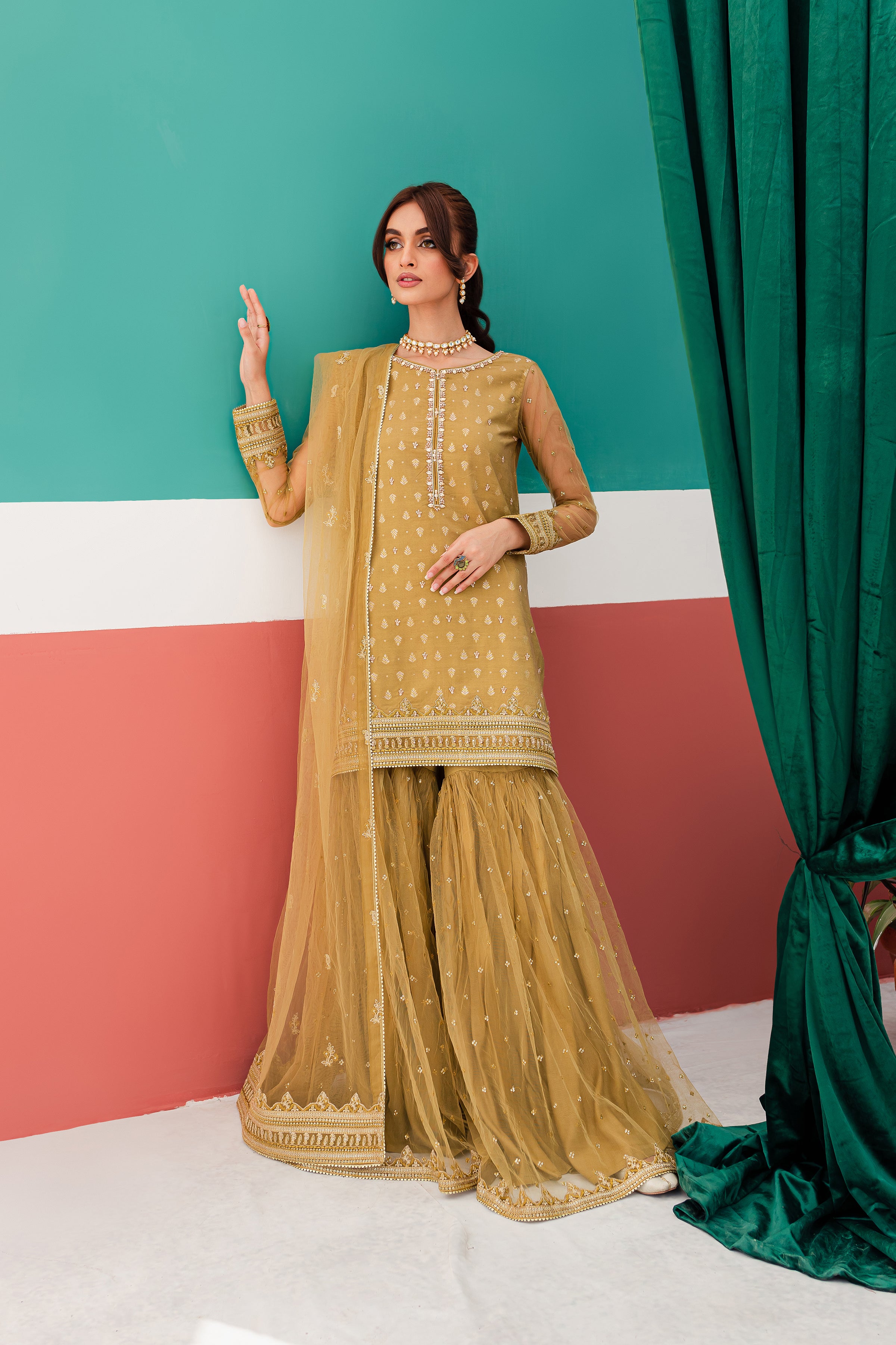 Mehndi Dresses Sharara Dress 2018 Sale Mehndi Dress Design 2018 Discount  Garara Mehndi Dresses