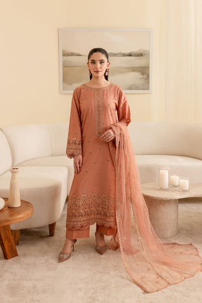Caspia 3Pc - Embroidered Lawn Dress