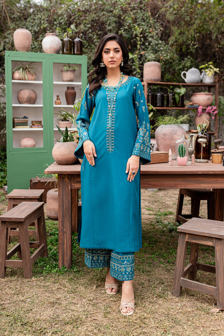 Peacock 2Pc - Embroidered Lawn Dress - BATIK