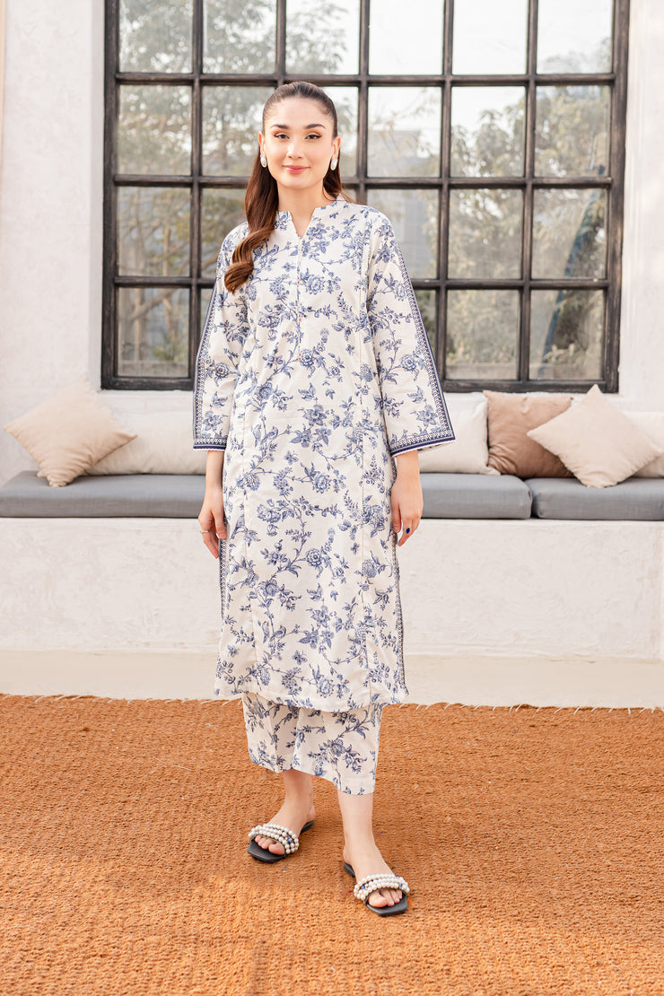 Blue Bird 2Pc - Printed Cambric Dress - BATIK
