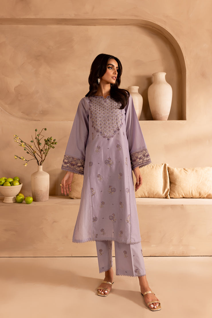 Purple Phoenix 2Pc - Embroidered Lawn Dress - BATIK