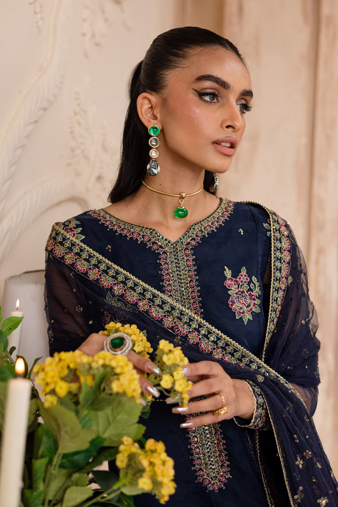 Ishani 3Pc - Embroidered Luxe Pret