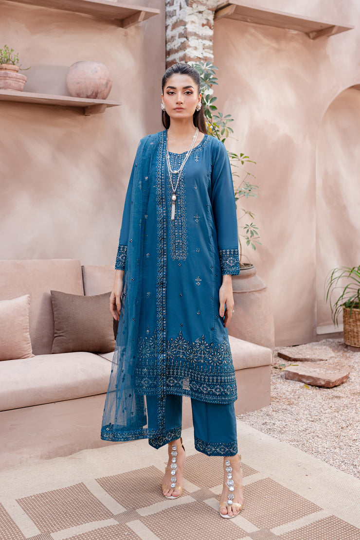 Root 3Pc - Embroidered Lawn Dress - BATIK