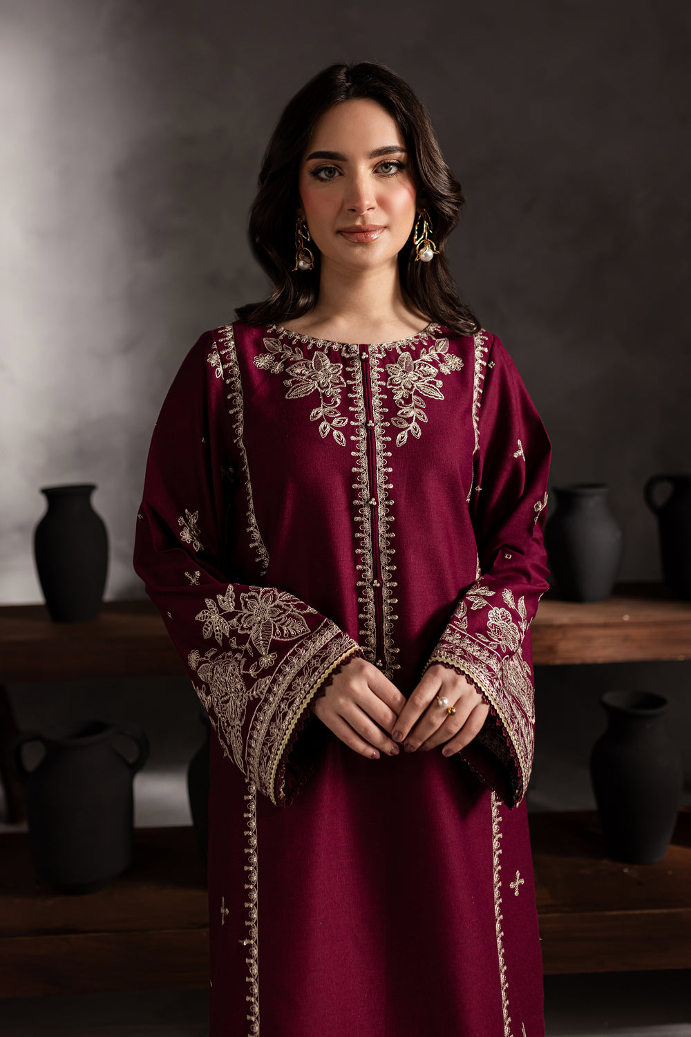 Crown 2Pc - Embroidered Karandi Dress - BATIK