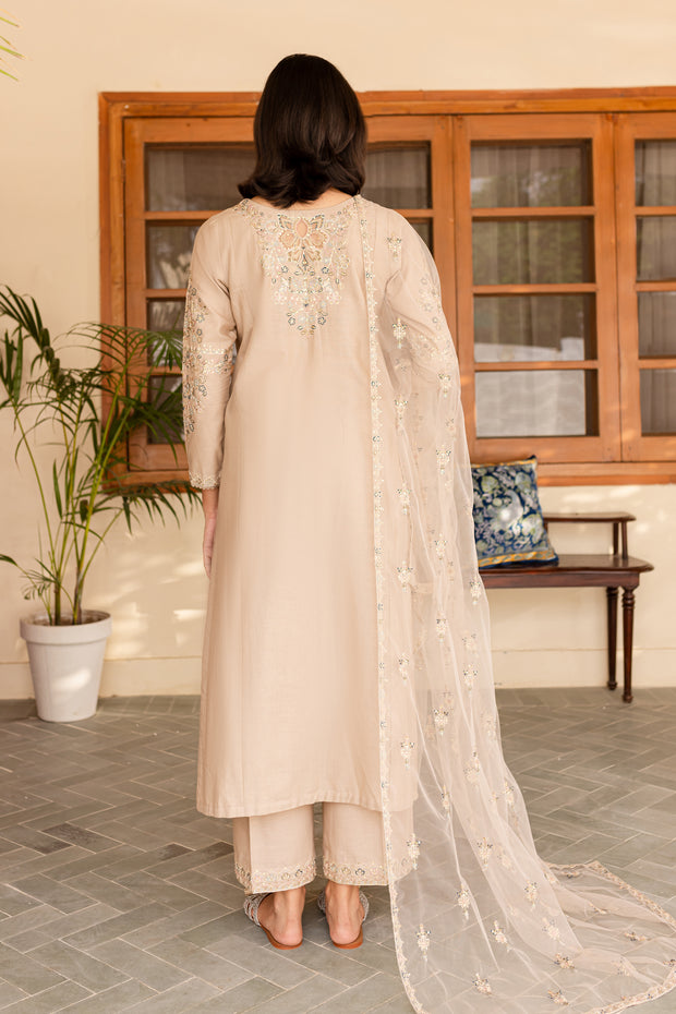 Kashaa 3Pc - Embroidered Khaddar Dress - BATIK