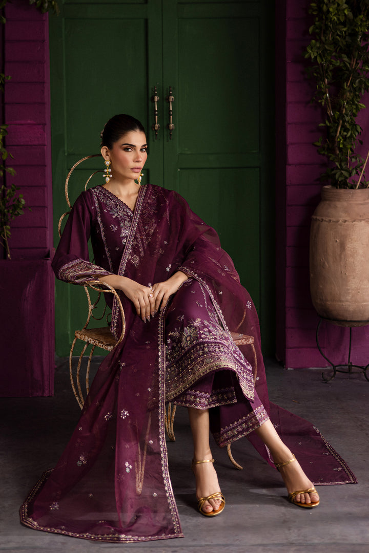 Envoye 3Pc - Embroidered Solid Dress - BATIK