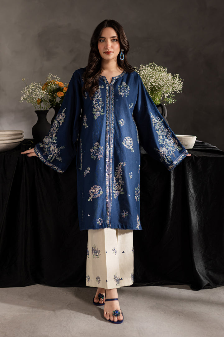 Blue Blair 2Pc - Embroidered Khaddar dress - BATIK