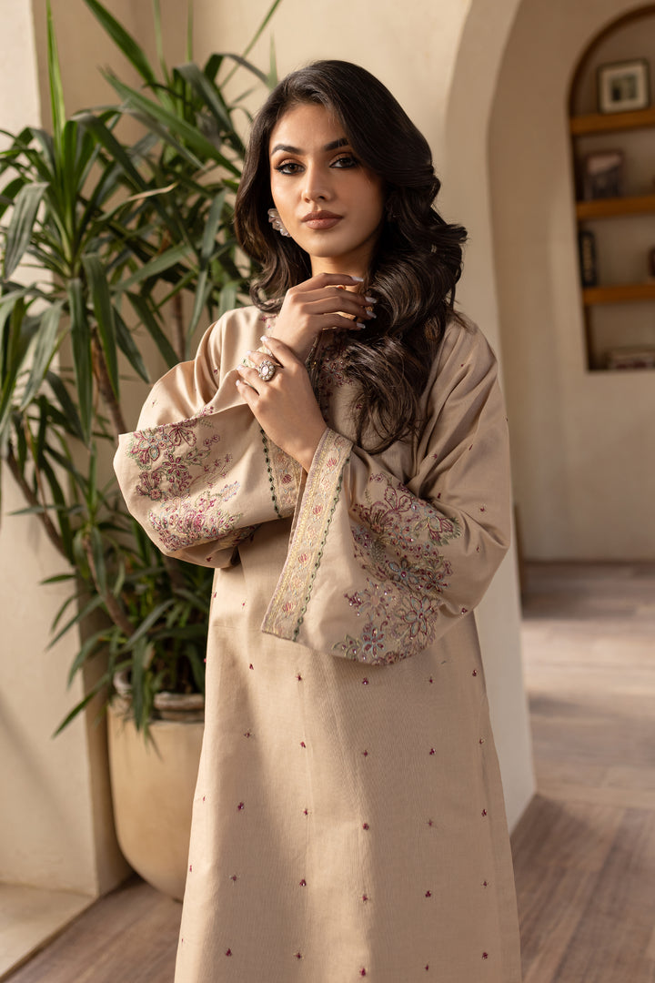 Elia 2Pc - Embroidered Khaddar Dress - BATIK