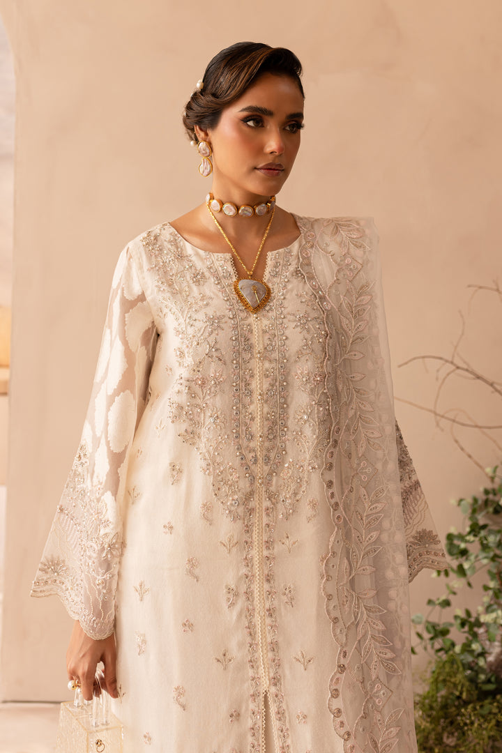 White Willow 3Pc - Embroidered Luxe PRET - BATIK