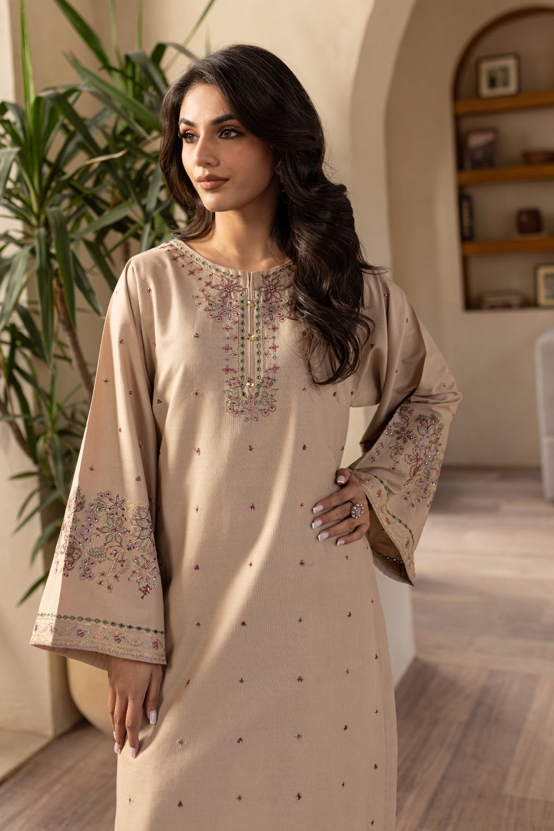 Elia 2Pc - Embroidered Khaddar Dress - BATIK