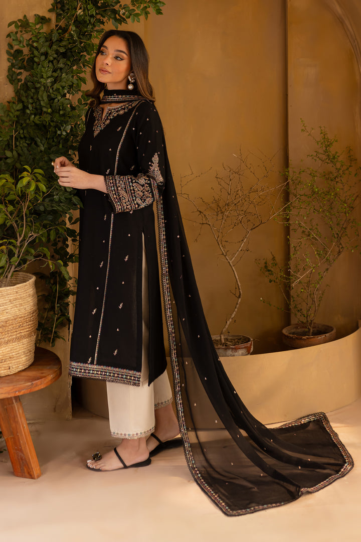 Davian 3Pc- Embroidered Khaddar Dress - BATIK