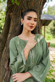 Sencha 2Pc - Embroidered Karandi Dress - BATIK