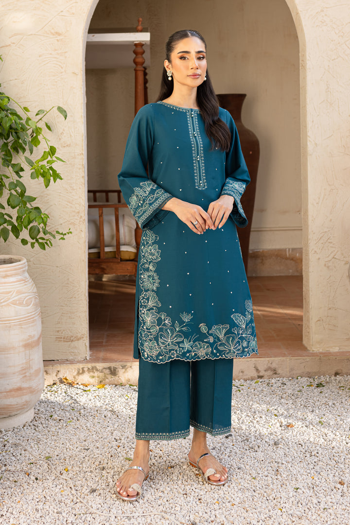 Jensen 2Pc - Embroidered Khaddar Dress - BATIK