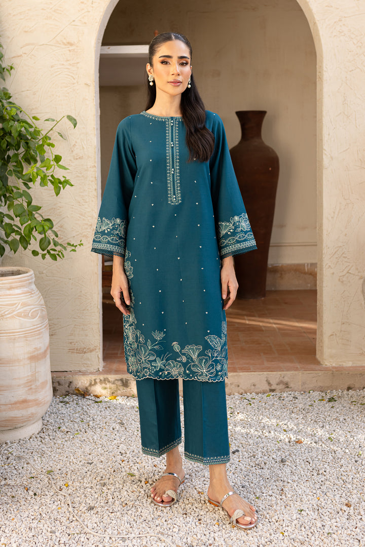 Jensen 2Pc - Embroidered Khaddar Dress - BATIK