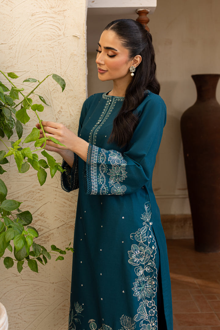 Jensen 2Pc - Embroidered Khaddar Dress - BATIK