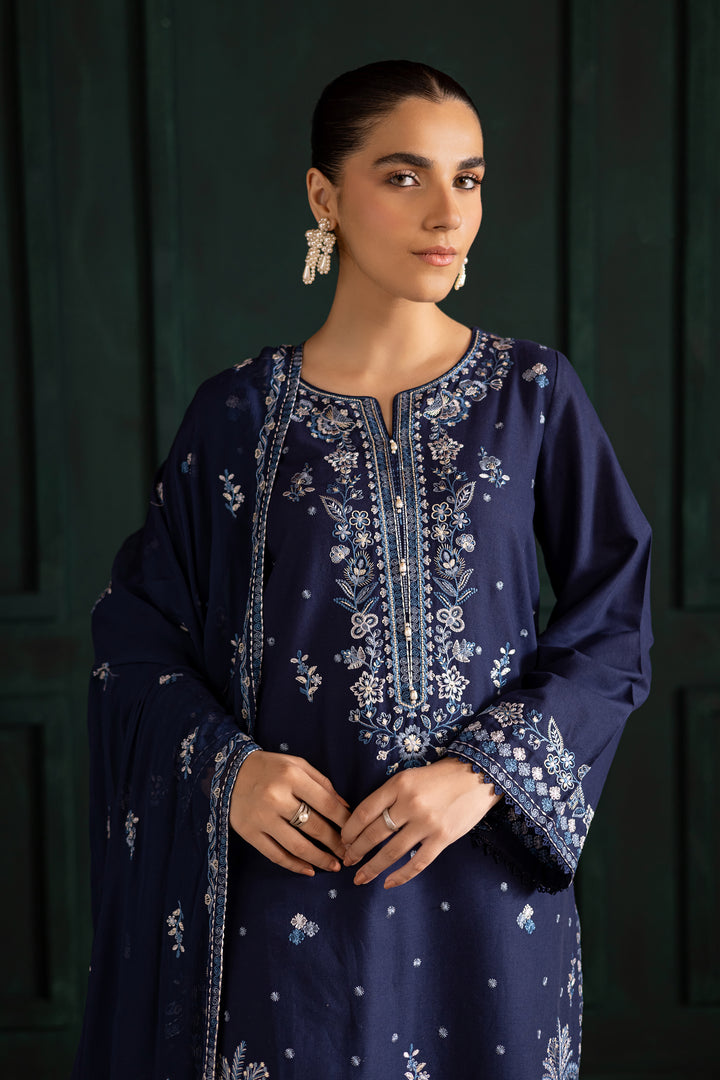 Adoro 3Pc - Embroidered Khaddar Dress