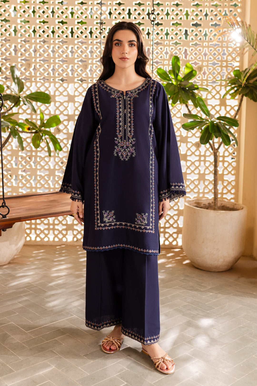 Amal 2Pc - Embroidered Khaddar Dress - BATIK