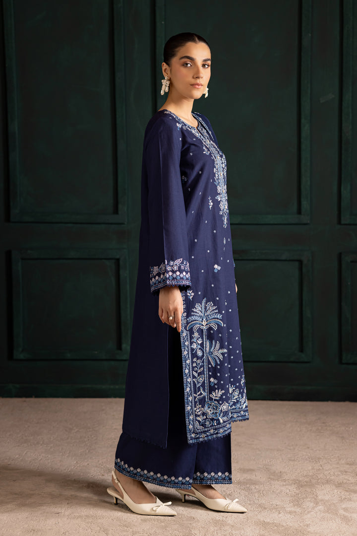 Adoro 3Pc - Embroidered Khaddar Dress
