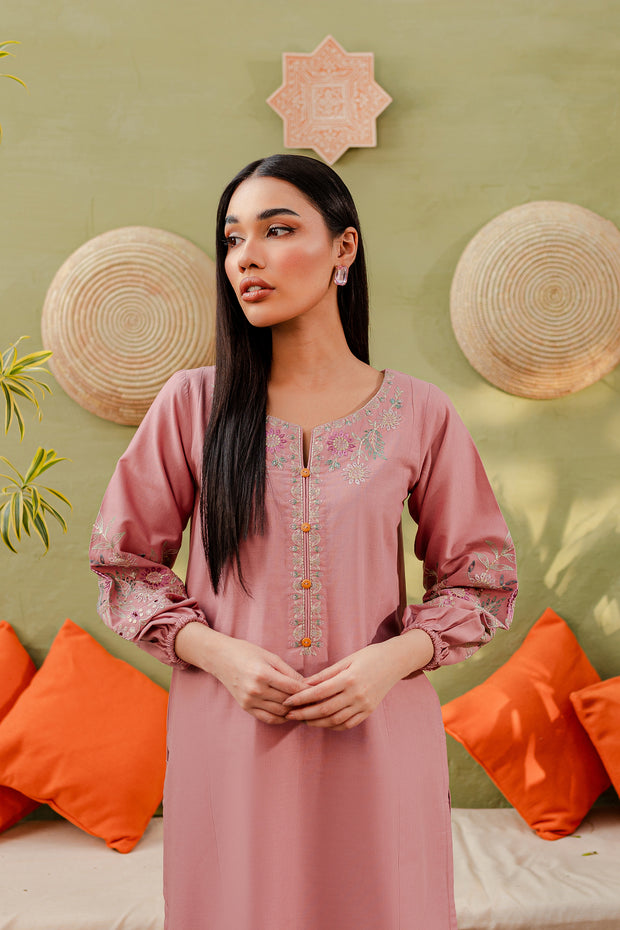 Nelly 2Pc - Embroidered Khaddar Dress - BATIK