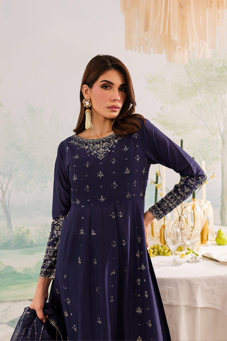 Blue Haze 3Pc - Embroidered Lawn Dress - BATIK