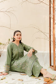 Avena 2Pc - Embroidered Karandi Dress - BATIK