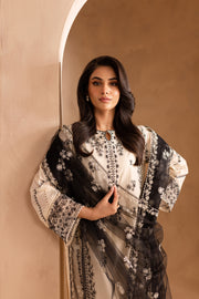 White Chrome 3Pc - Embroidered Lawn Dress - BATIK