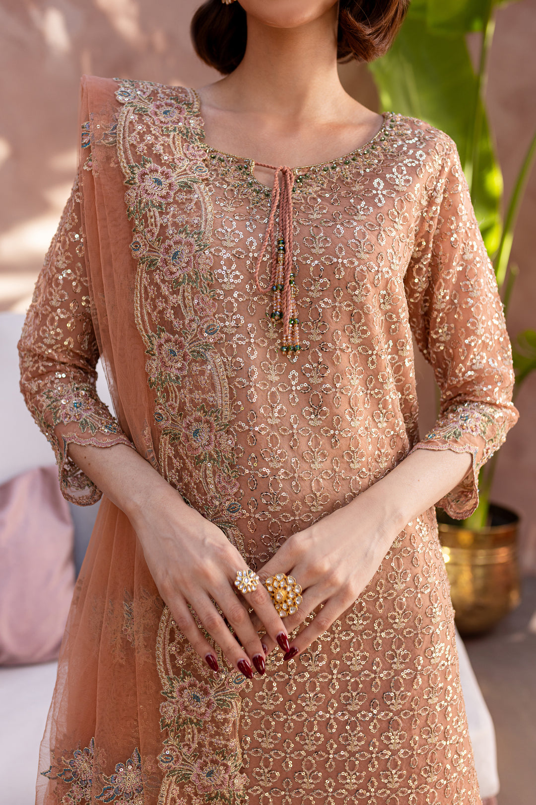 Zahrah 3Pc - Embroidered Luxe Pret - BATIK