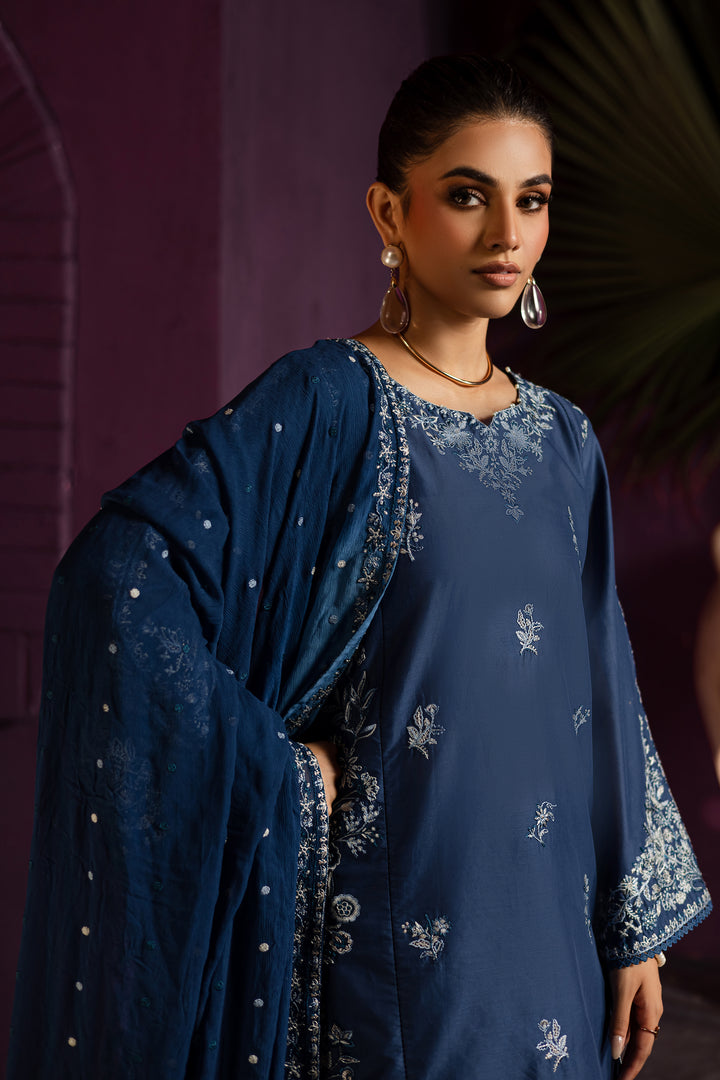 Twinkle Haze 3Pc - Embroidered Solid Dress - BATIK