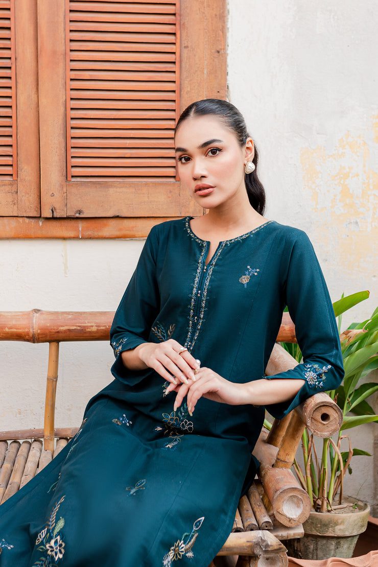 Amelia 2Pc - Embroidered Khaddar Dress - BATIK