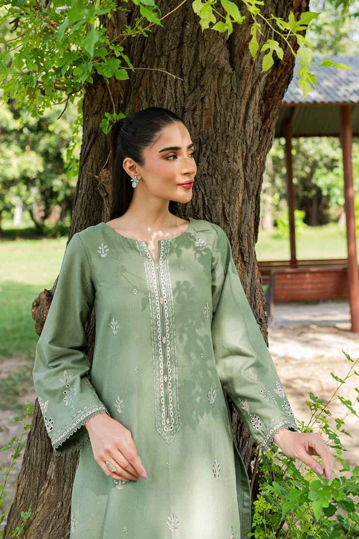 Sencha 2Pc - Embroidered Karandi Dress - BATIK
