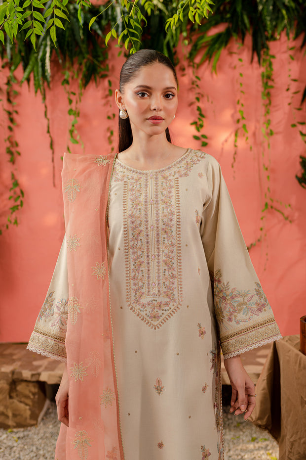 Kurt 3Pc - Embroidered Karandi Dress - BATIK