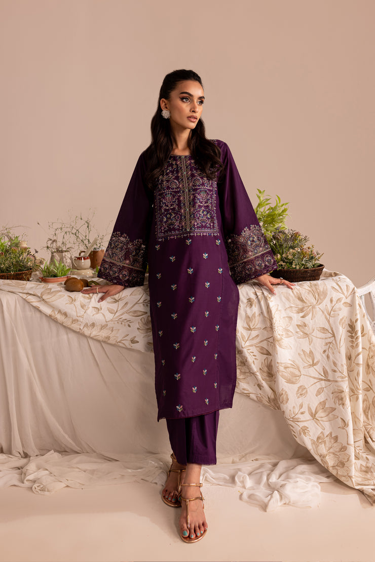 Staple 2Pc - Embroidered Lawn Dress - BATIK