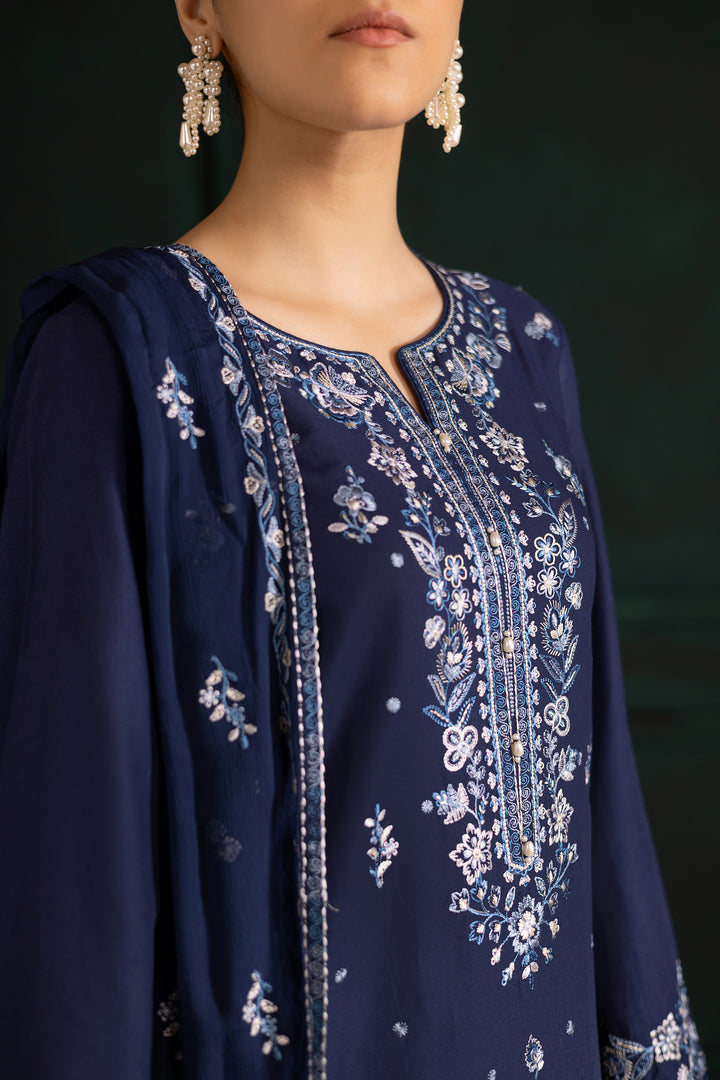 Adoro 3Pc - Embroidered Khaddar Dress