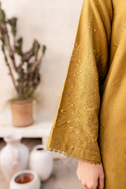 Green Naira 3Pc - Embroidered Karandi Dress - BATIK