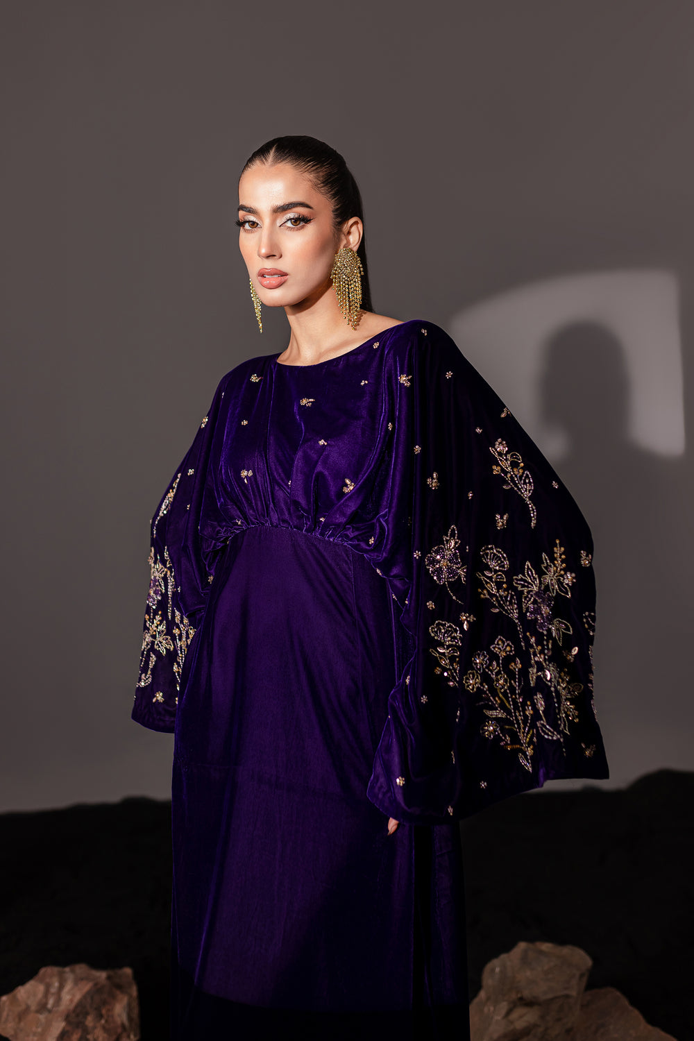 Dusty Purple 1Pc -  Formal Velvet Maxi - BATIK