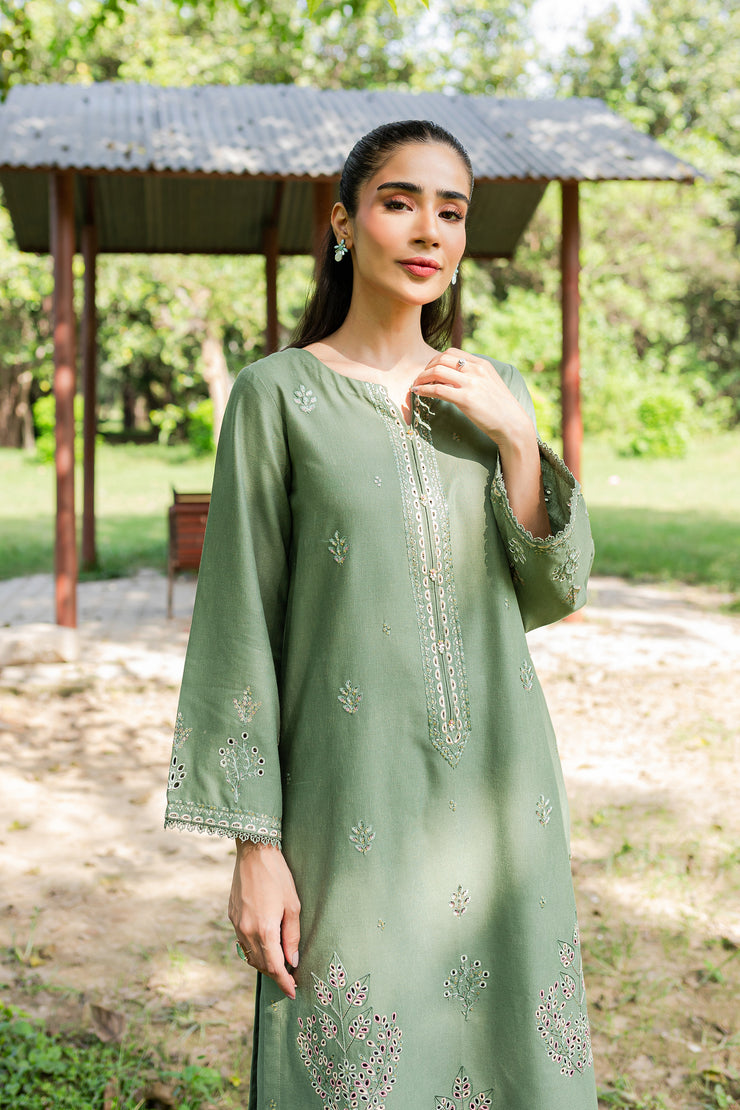 Sencha 2Pc - Embroidered Karandi Dress - BATIK