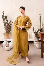 Green Naira 3Pc - Embroidered Karandi Dress - BATIK